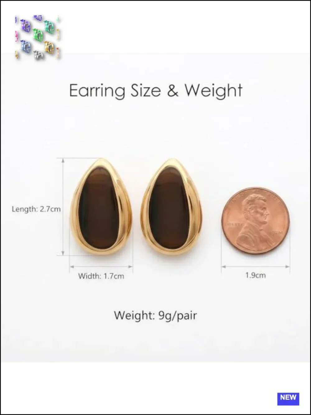 Chunky Gold Statement Teardrop Stud Earrings Lightweight Geometric Vintage
